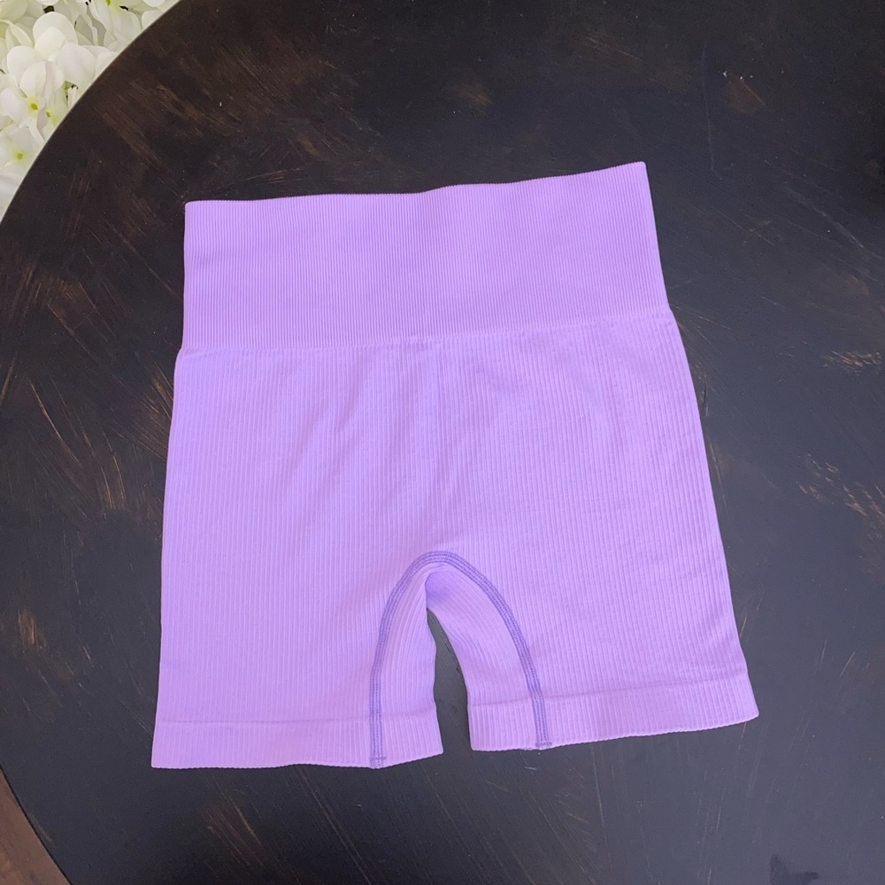 QQQ Women’s Yoga Shorts Ribbed Seamless High Waist